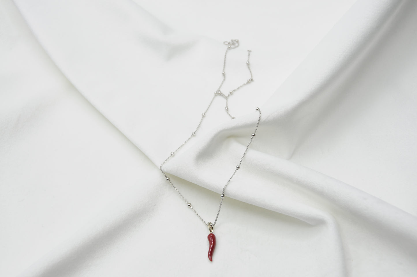 Collana corno portafortuna argento 925