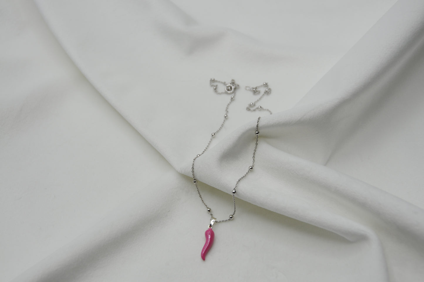 Collana corno portafortuna argento 925