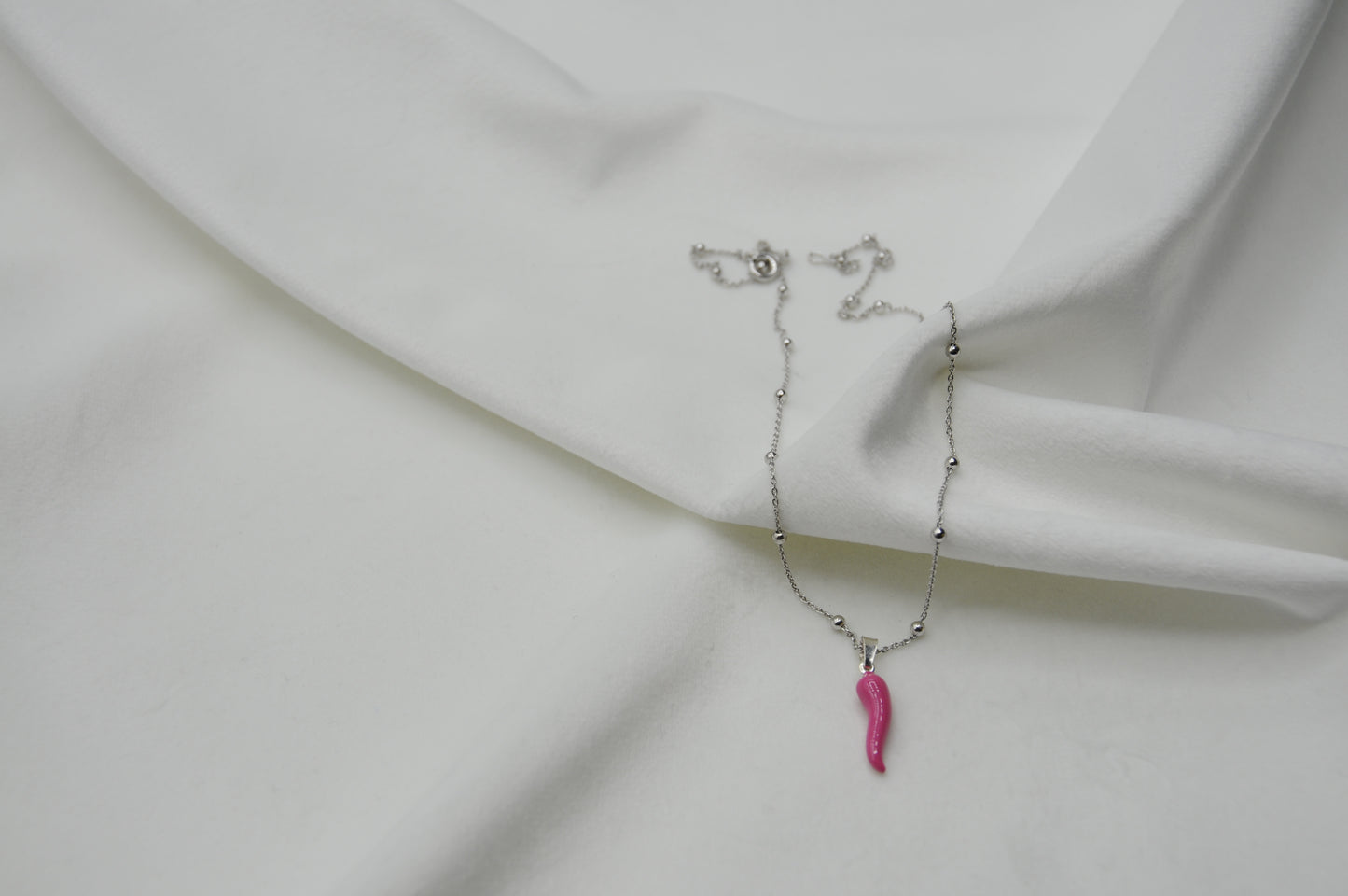 Collana corno portafortuna argento 925