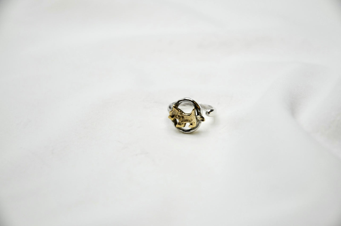 Anello sfera cane argento 925