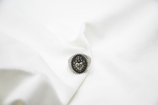 Anello chevalier cuore sacro argento 925