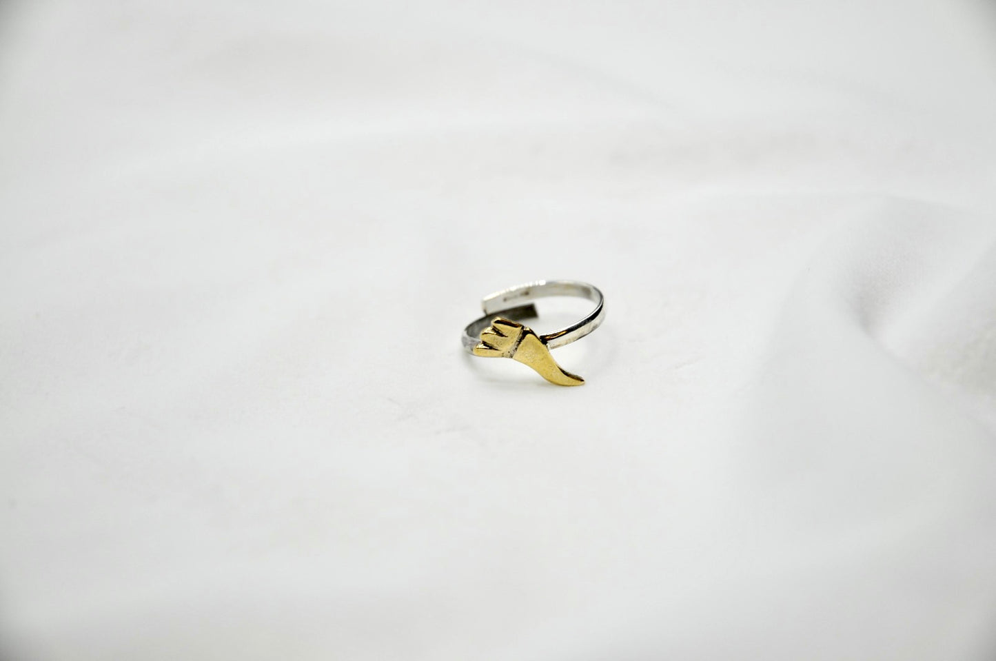 Anello corno portafortuna argento 925