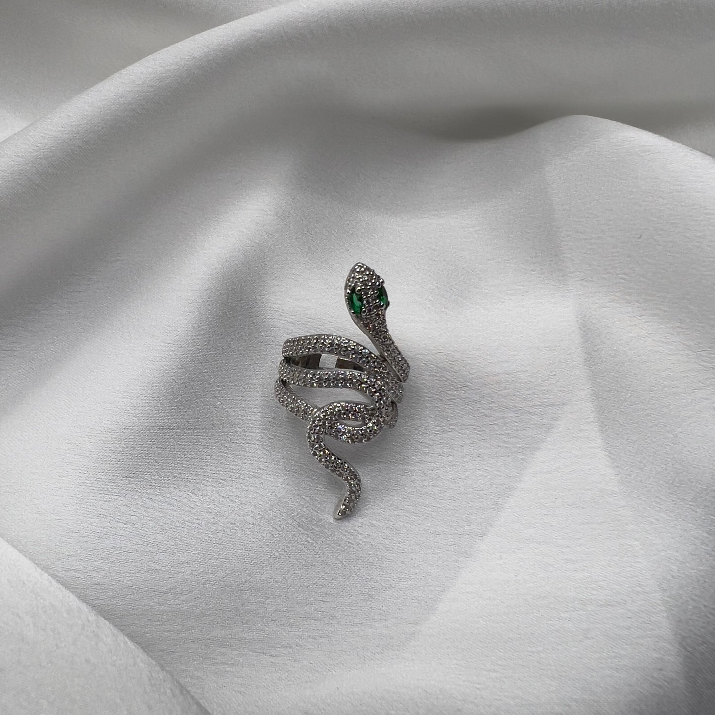 Anello serpente zirconato acciaio chirurgico