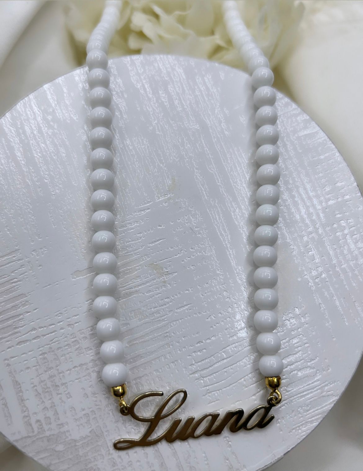 Collana perle con nome argento 925