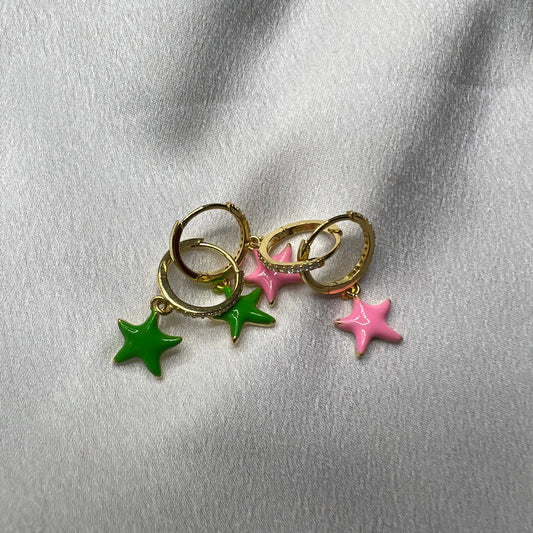 Orecchini pendenti stella argento 925