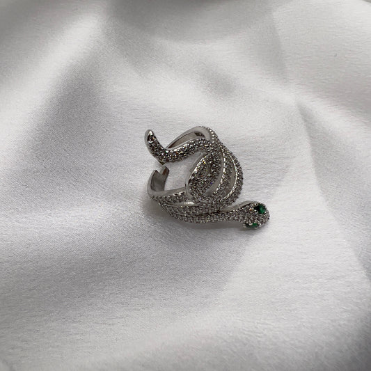 Anello serpente zirconato acciaio chirurgico