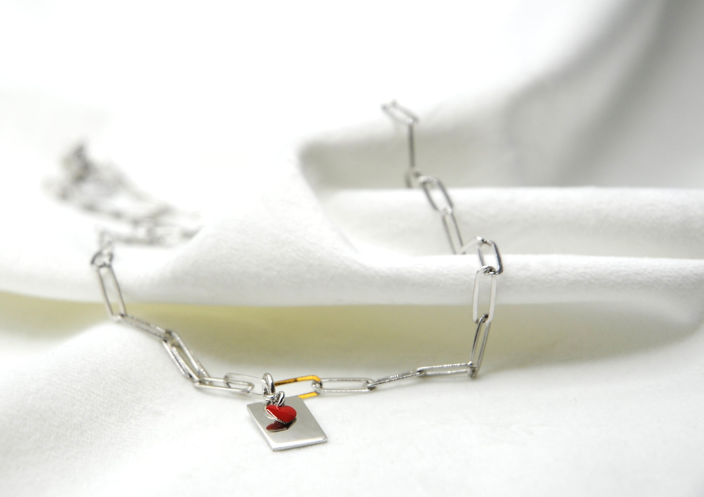 Collana lettera con cuore personalizzabile argento 925