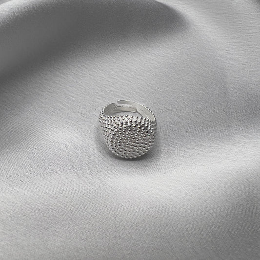 Anello tondo puntinato argento 925