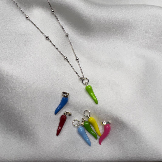 Collana corno portafortuna argento 925