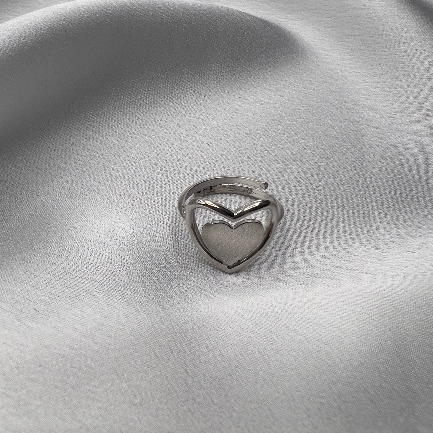 Anello doppio cuore argento 925