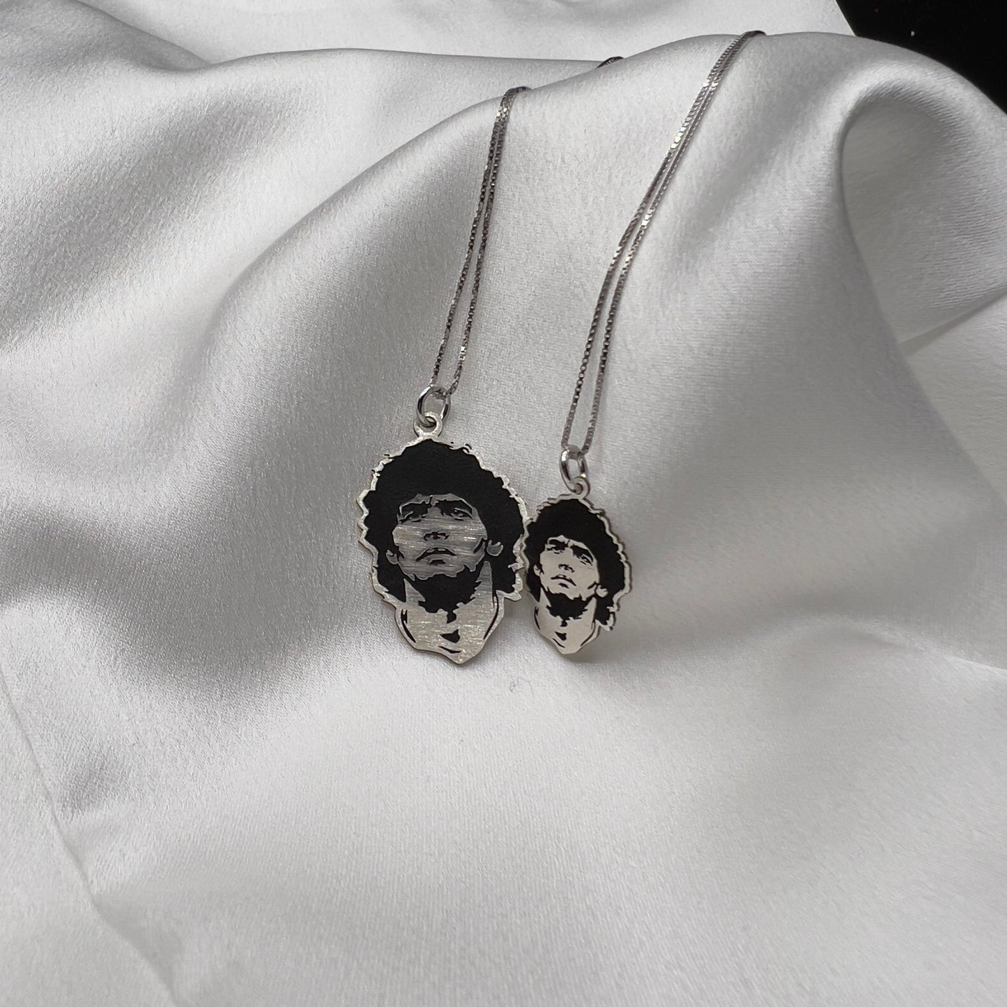 Collana sagoma Maradona argento 925