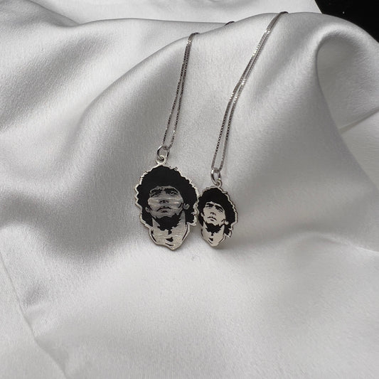 Collana sagoma Maradona argento 925