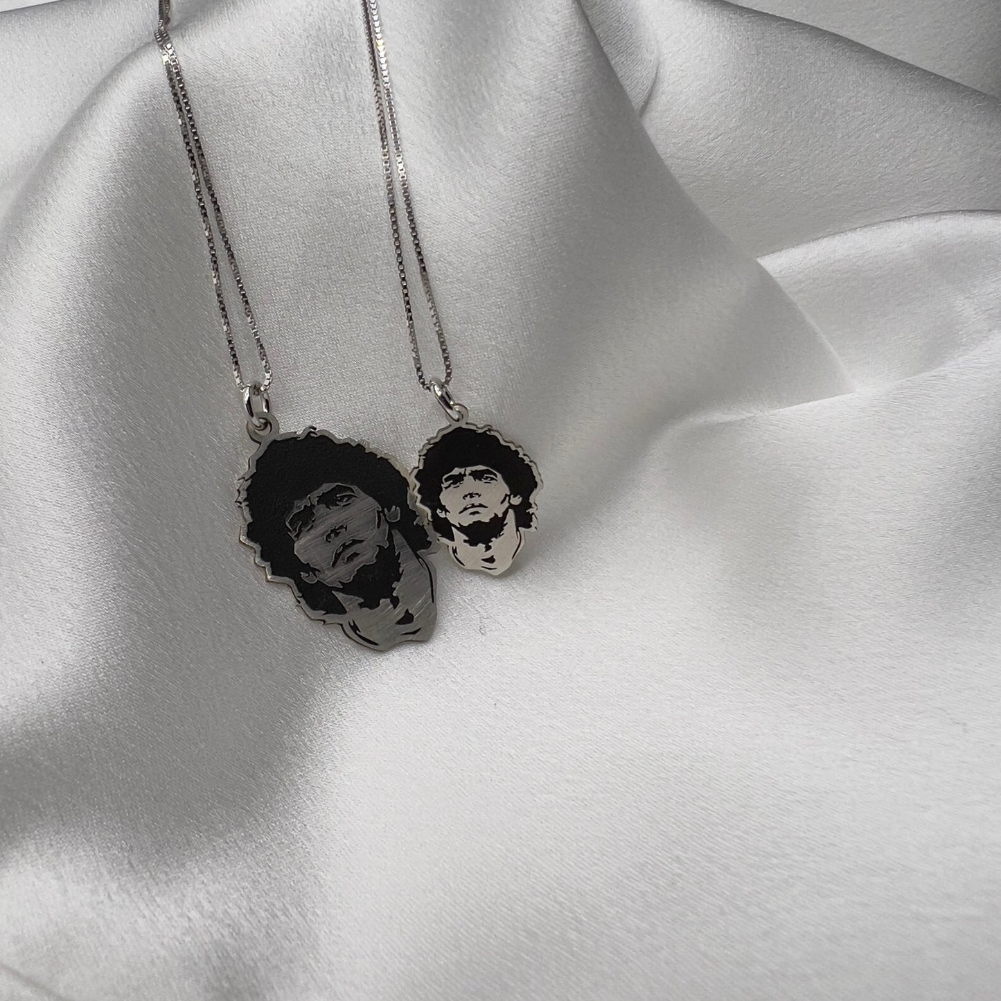 Collana sagoma Maradona argento 925
