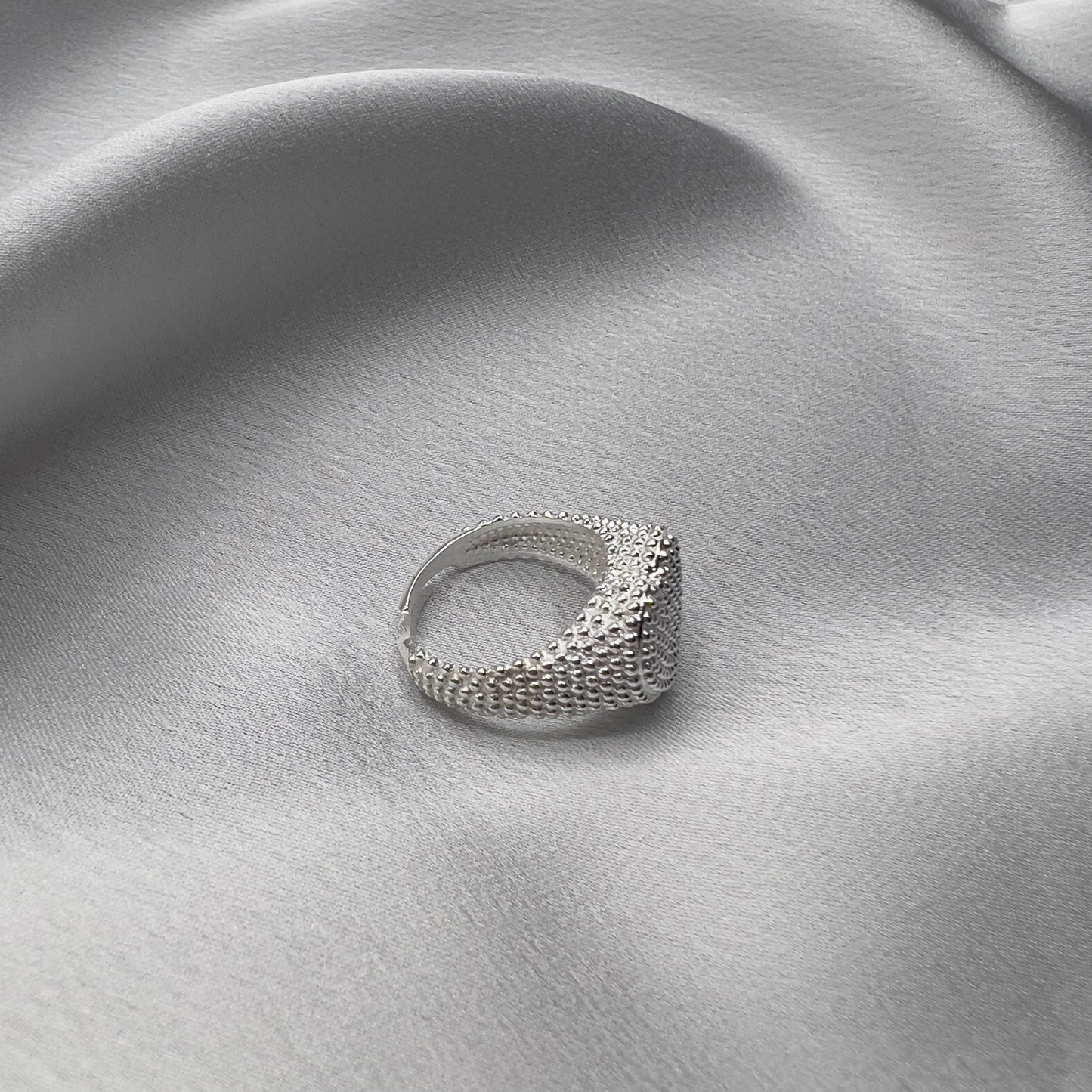 Anello cuore puntinato argento 925