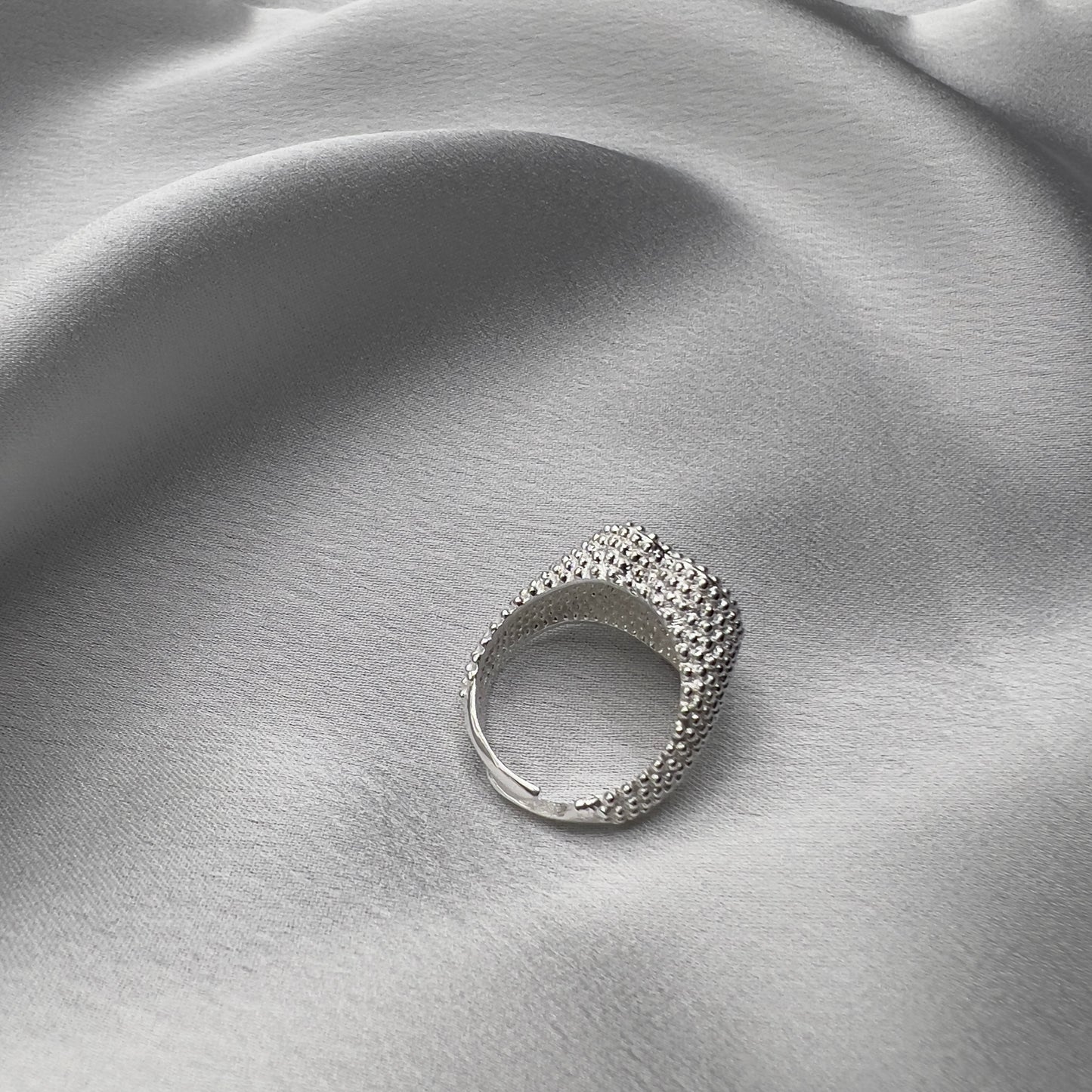 Anello cuore puntinato argento 925