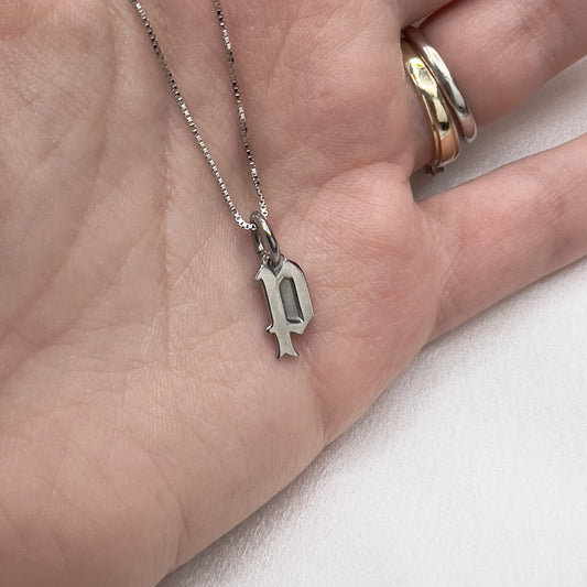 collana iniziale stile gotico argento 925