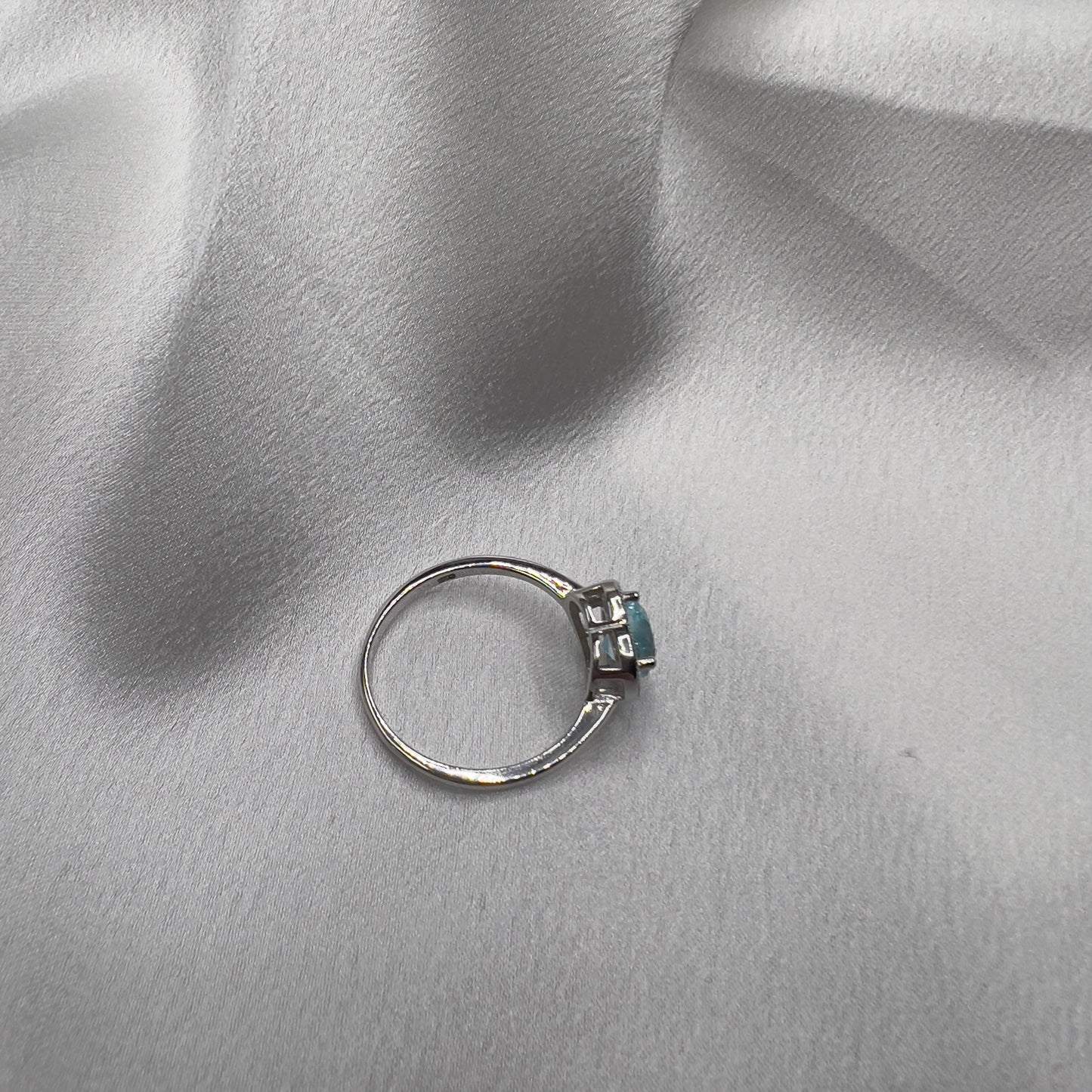 Anello cuore acquamarina argento 925