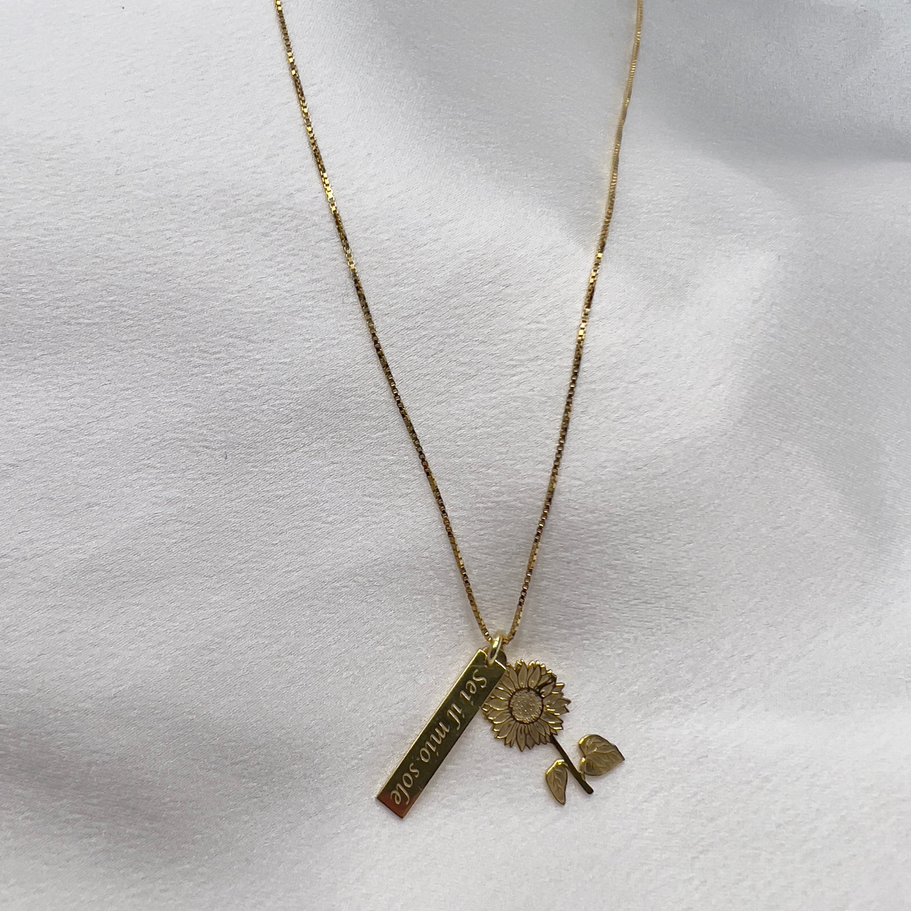 Gleamart Tu Sei Il Mio Sole Keep Going Inspiration Collana Ciondolo Girasole Per Le Donne, Metallo - Foto 4