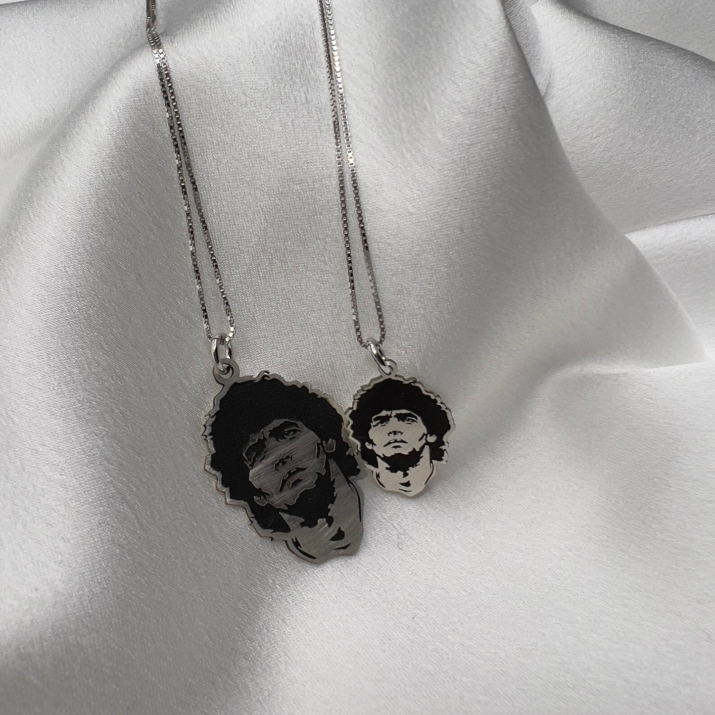 Collana sagoma Maradona argento 925